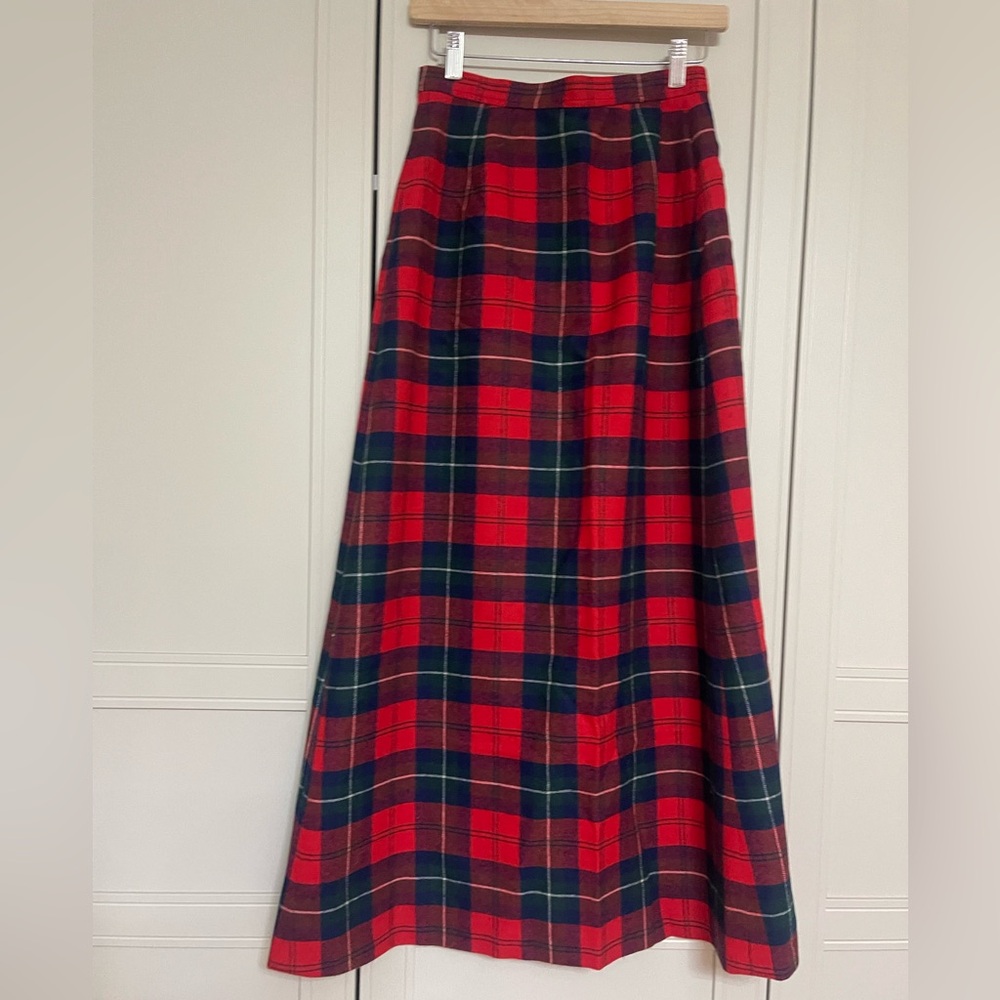 Vintage 1970’s Pendleton 100% Virgin Wool Tartan Plaid Wrap Skirt - Picture 11 of 14